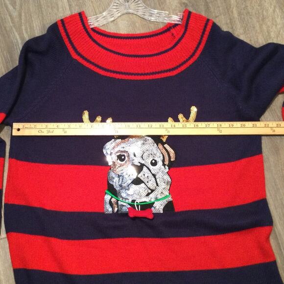 Ugly Christmas Sweater Reindeer Bulldog Themed XL 16/18 - Picture 5 of 5